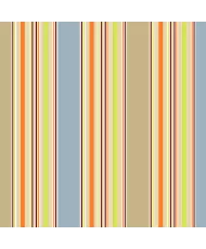 Nappe Bayadère enduite,  tissu à rayures multicolores estivales et gaies