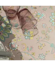 Tissu enduit à fleurs. Toile enduite motif floral : une table fleurie !