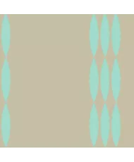 Nappe enduite rayure turquoise et sable.Toile enduite motif thème mer