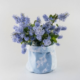 Panière en tissu Belle Fleur bleu